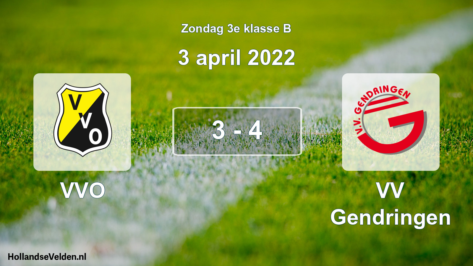 Total number of matches played: VVO - VV Gendringen 3 - 4 (3 April 2022)