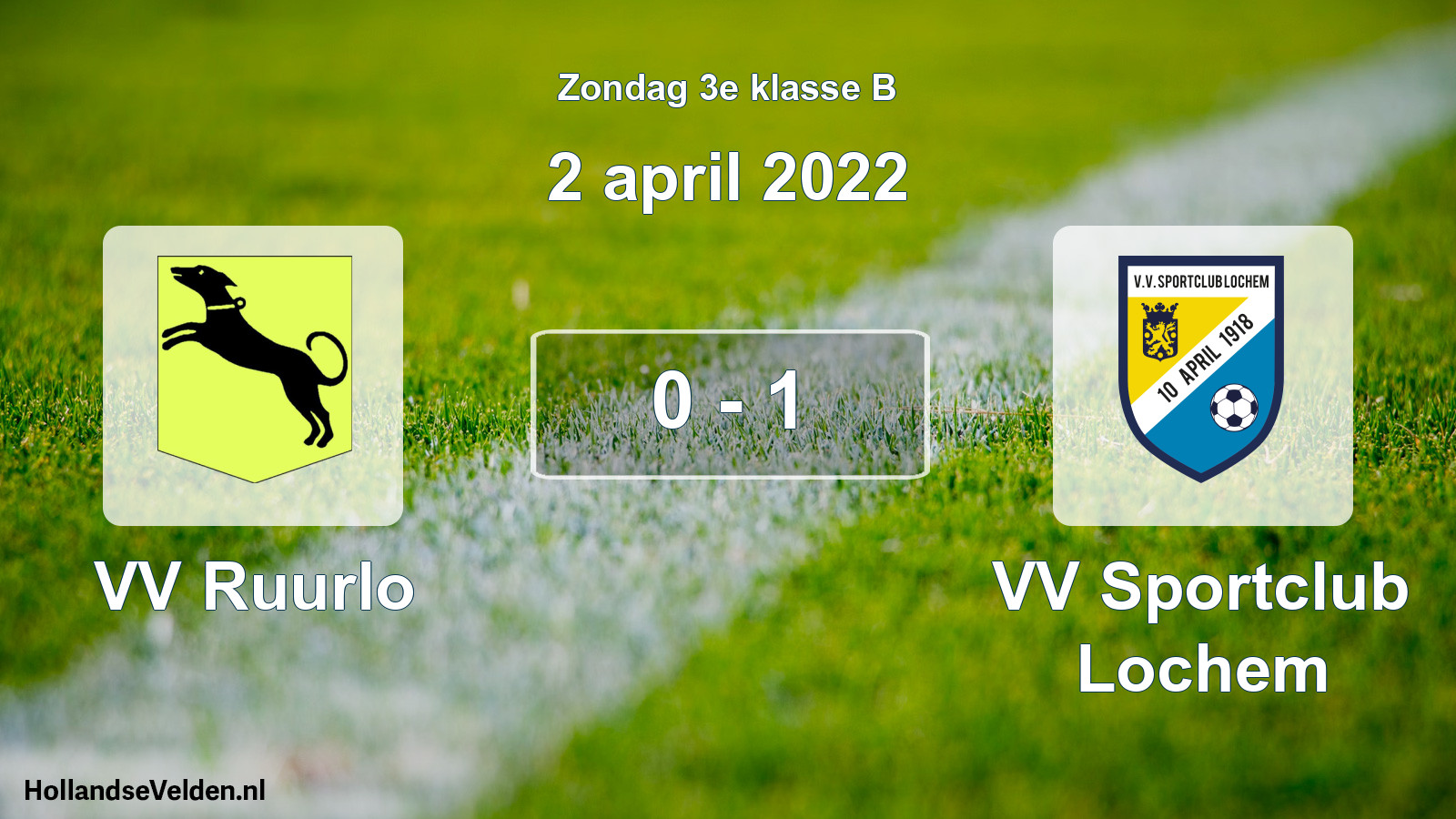 Total number of matches played: VV Ruurlo - VV Sportclub Lochem 0 - 1 (2 April 2022)