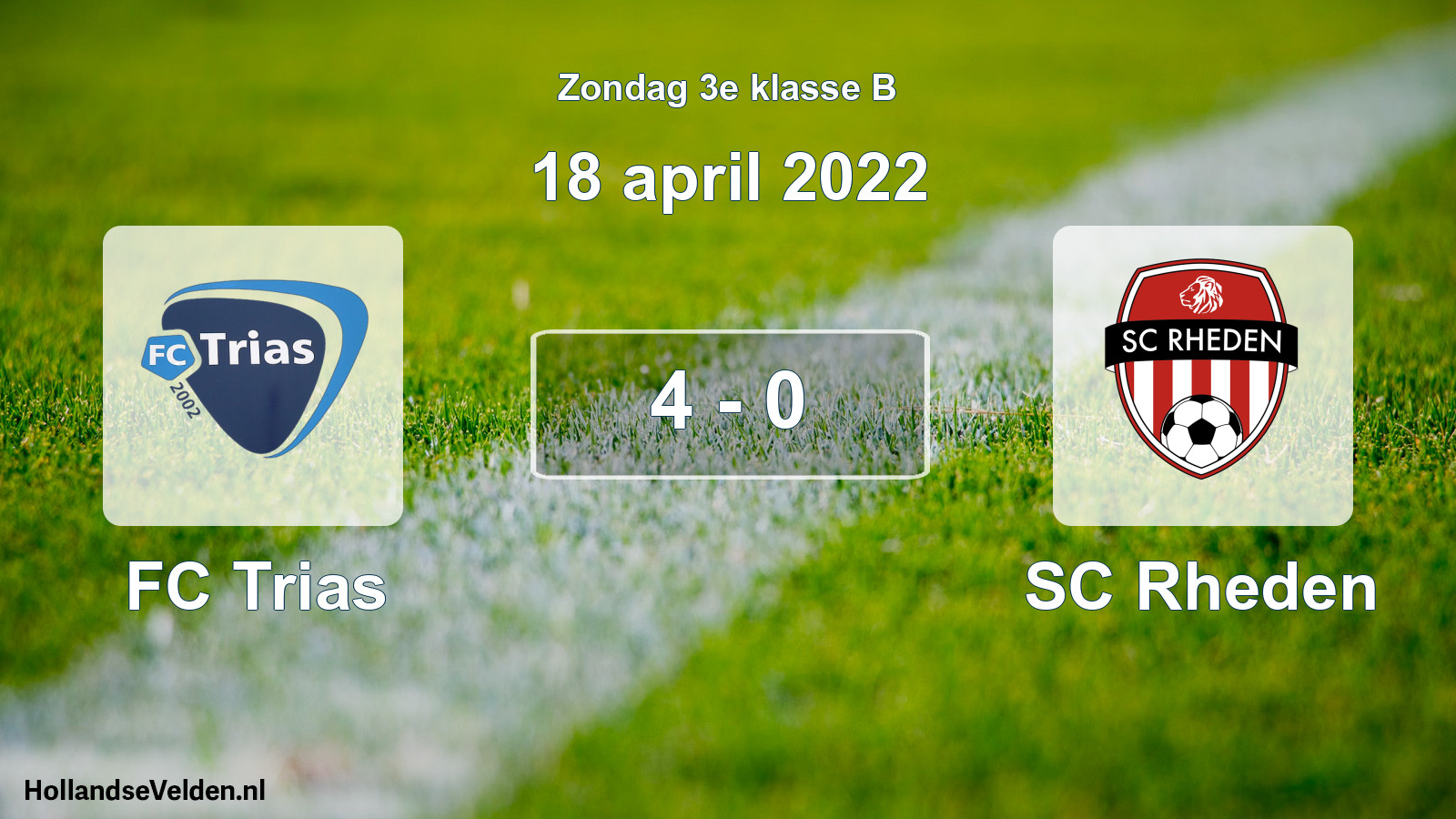 Total number of matches played: FC Trias - SC Rheden 4 - 0 (18 April 2022)