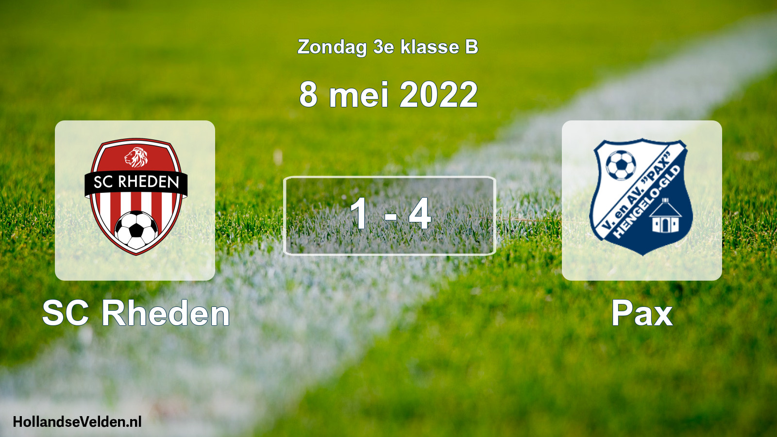 Total number of matches played: SC Rheden - Pax 1 - 4 (8 May 2022)
