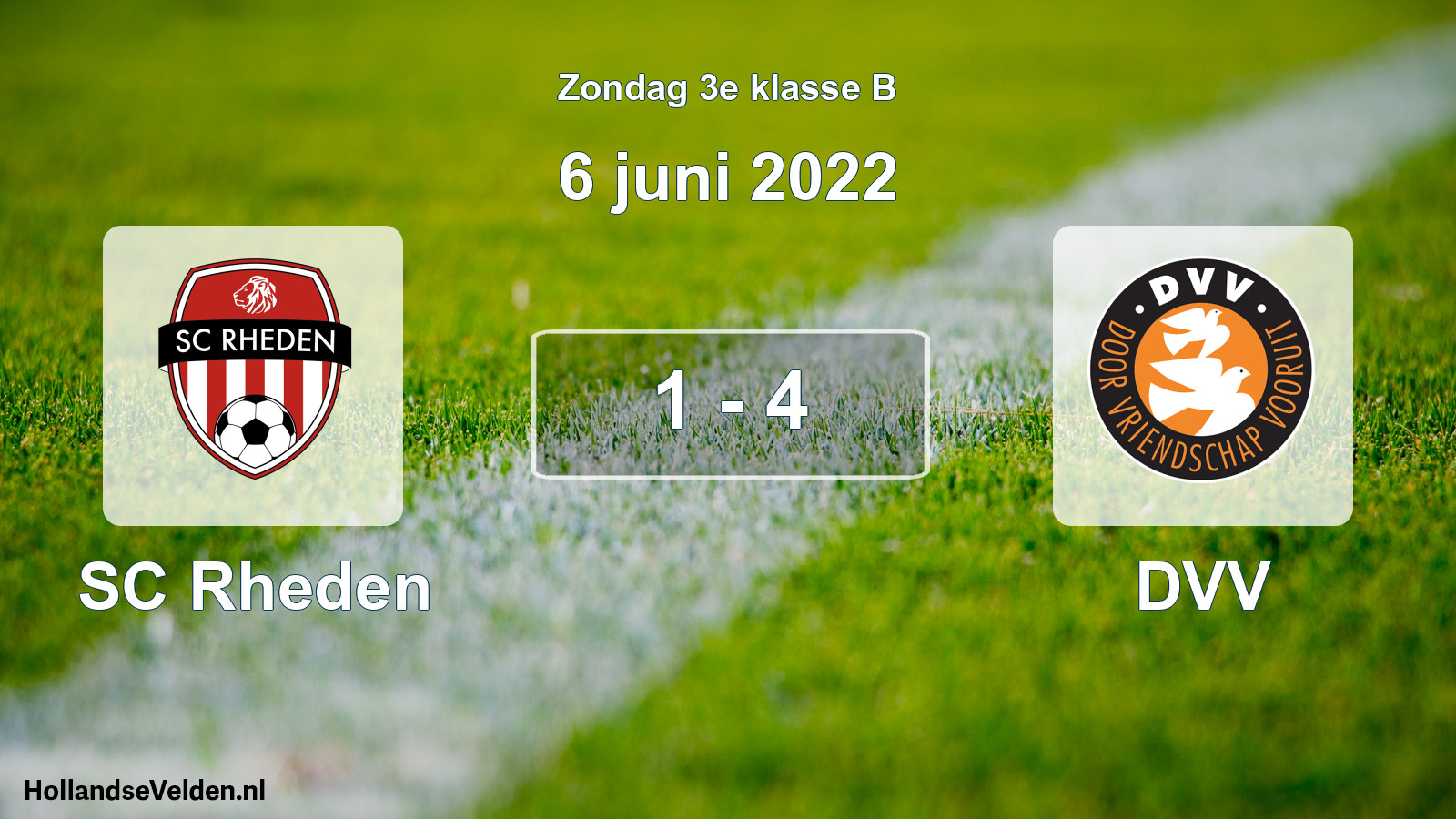 Total number of matches played: SC Rheden - DVV 1 - 4 (6 June 2022)