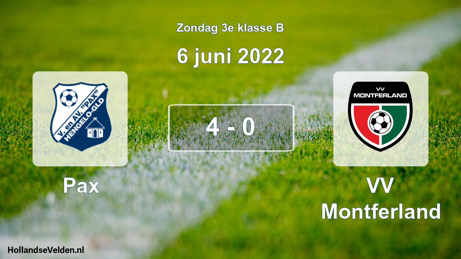 Total number of matches played: Pax - VV Montferland 4 - 0 (6 June 2022)