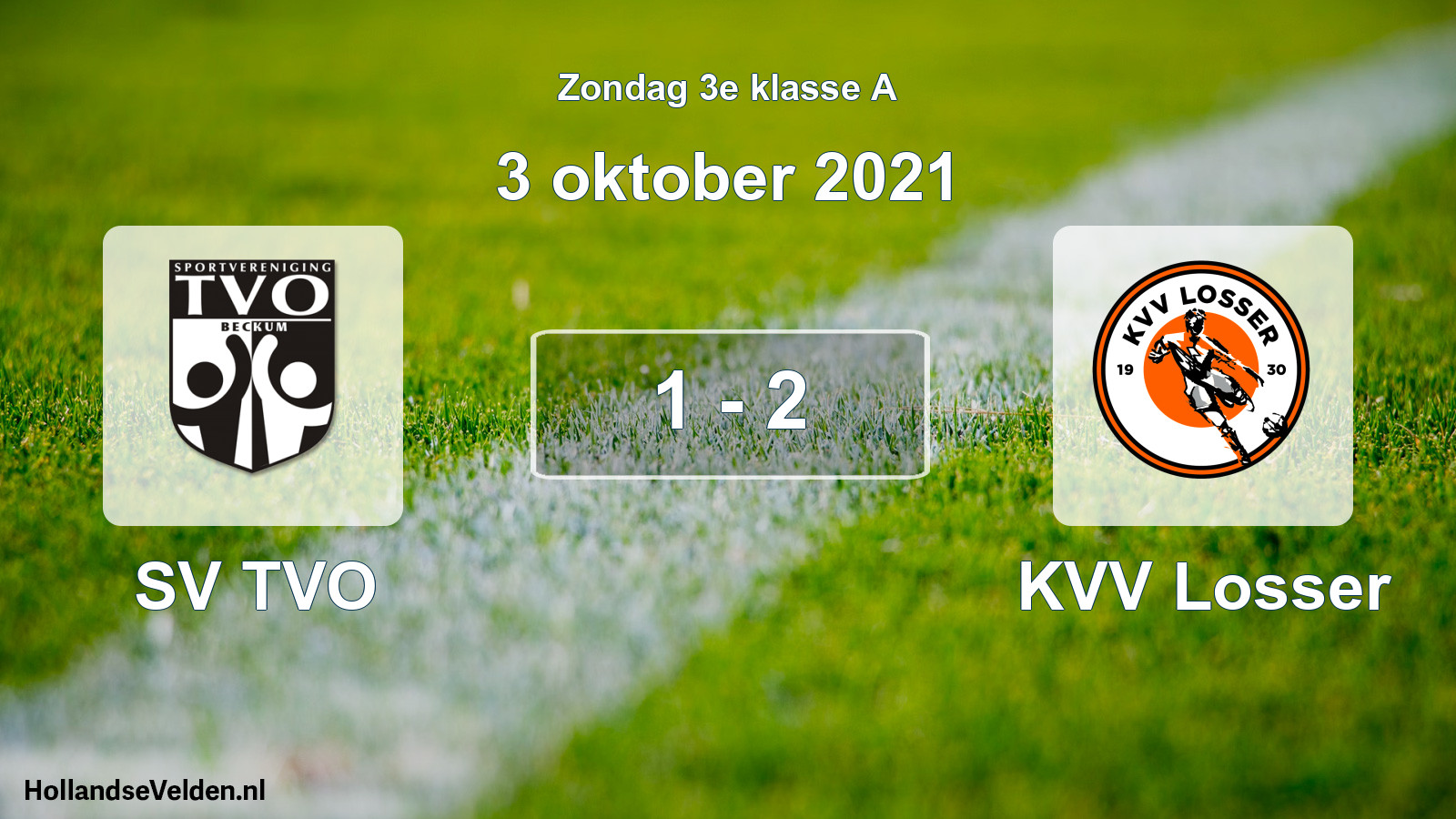 Total number of matches played: SV TVO - KVV Losser 1 - 2 (3 October 2021)