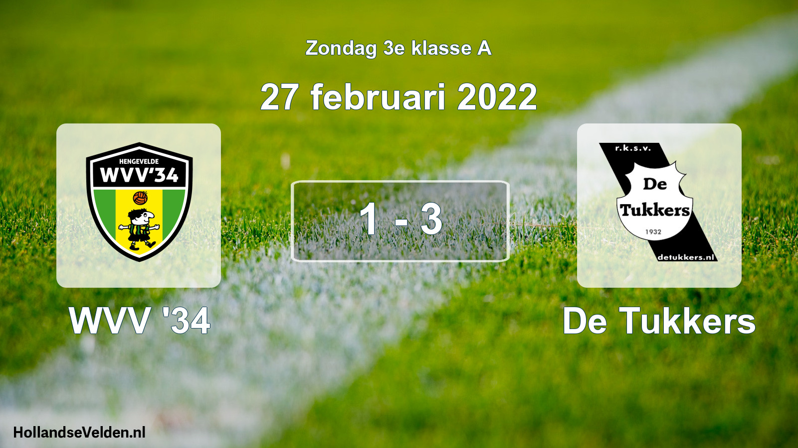Total number of matches played: WVV '34 - De Tukkers 1 - 3 (27 February 2022)