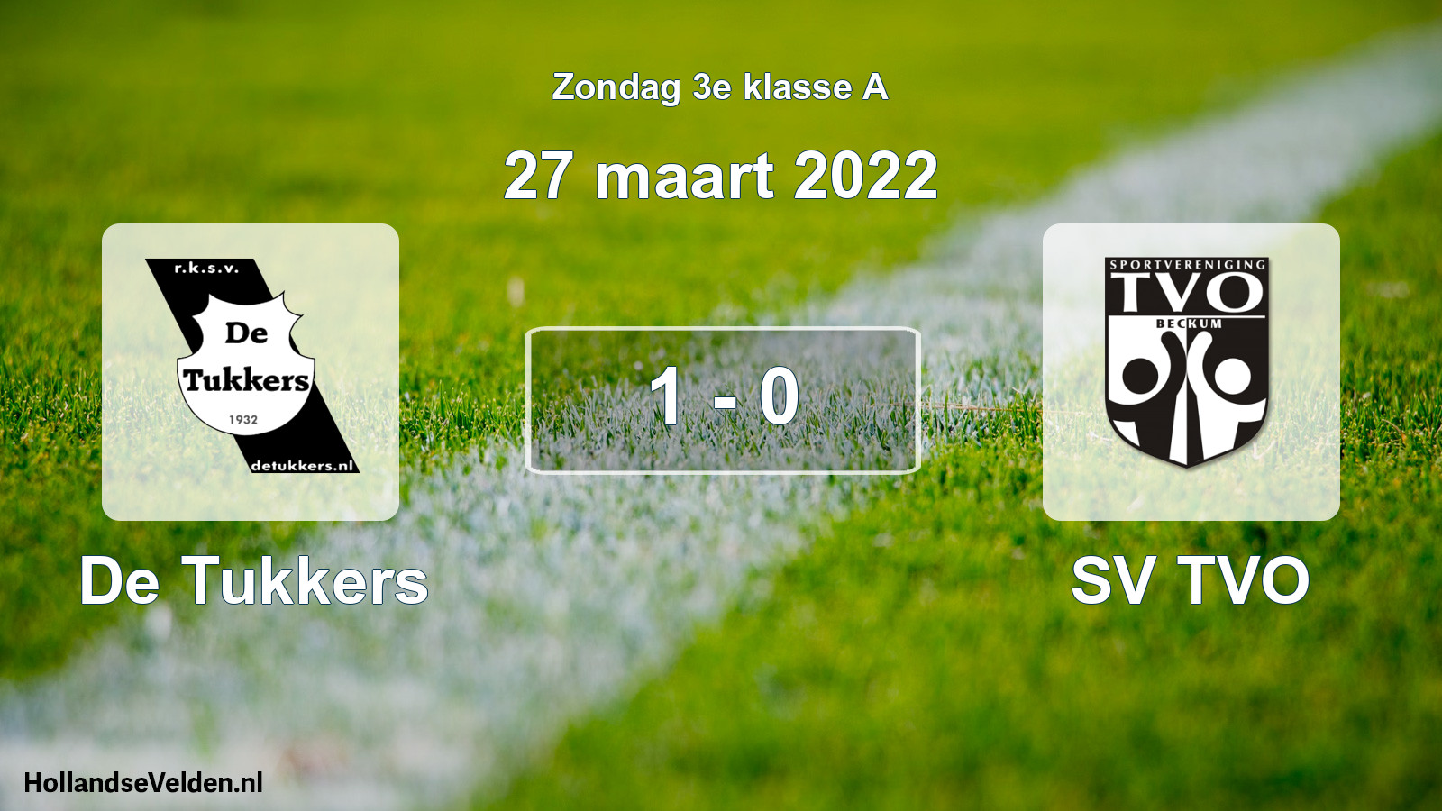 Total number of matches played: De Tukkers - SV TVO 1 - 0 (27 March 2022)