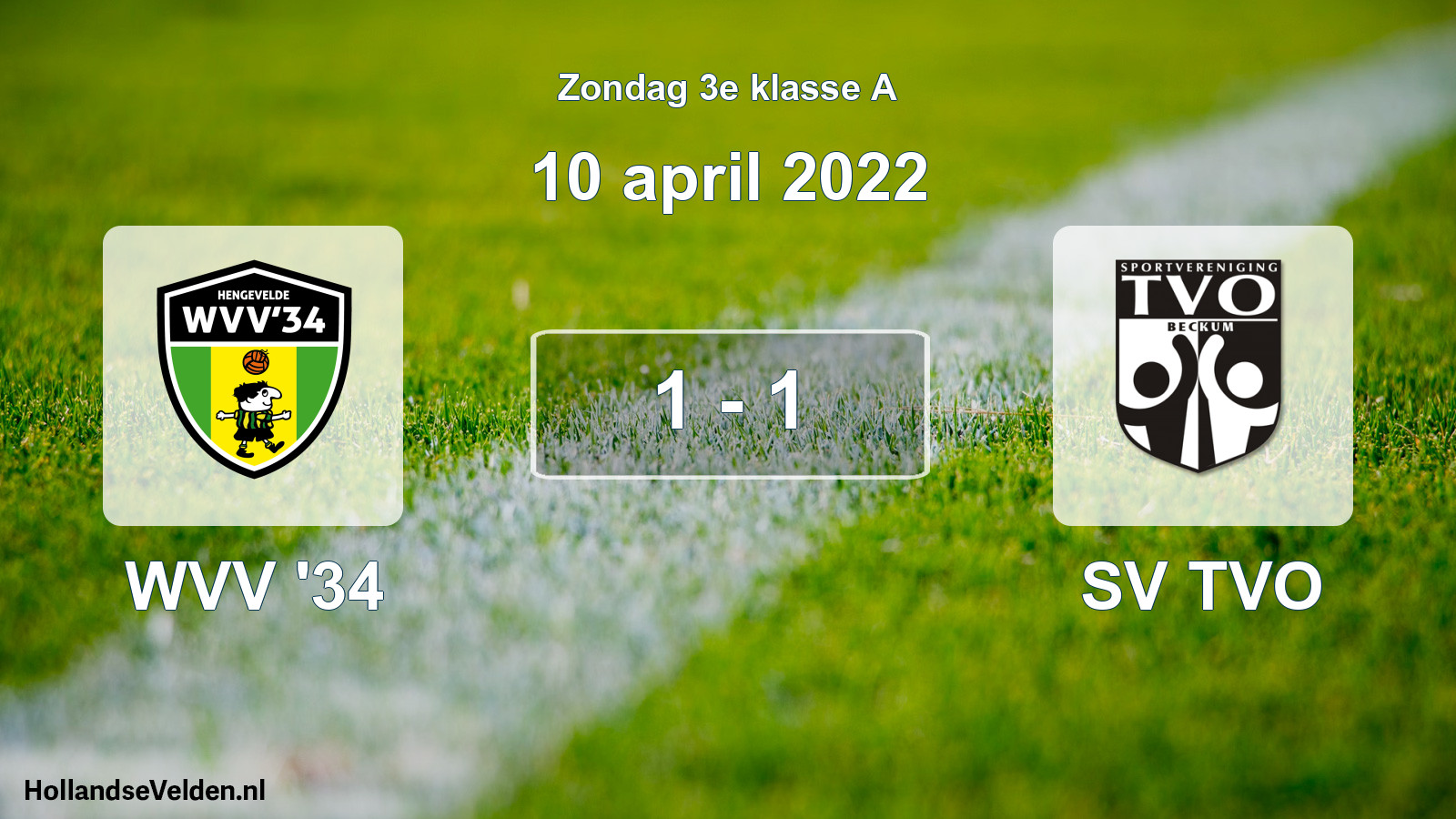 Total number of matches played: WVV '34 - SV TVO 1 - 1 (10 April 2022)
