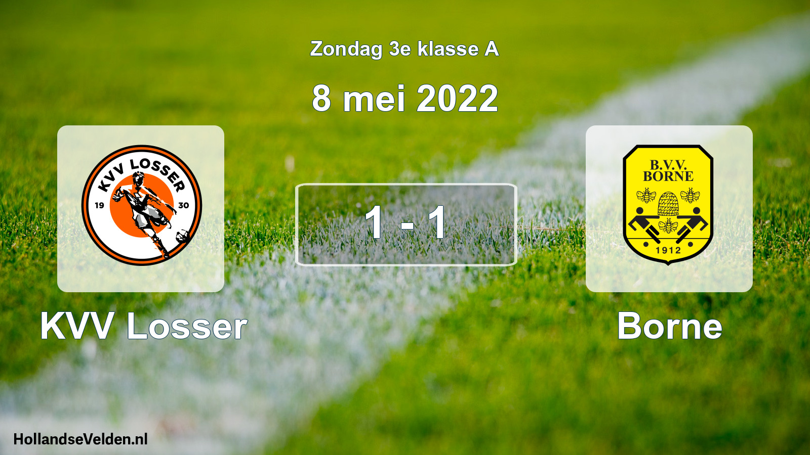 Total number of matches played: KVV Losser - Borne 1 - 1 (8 May 2022)