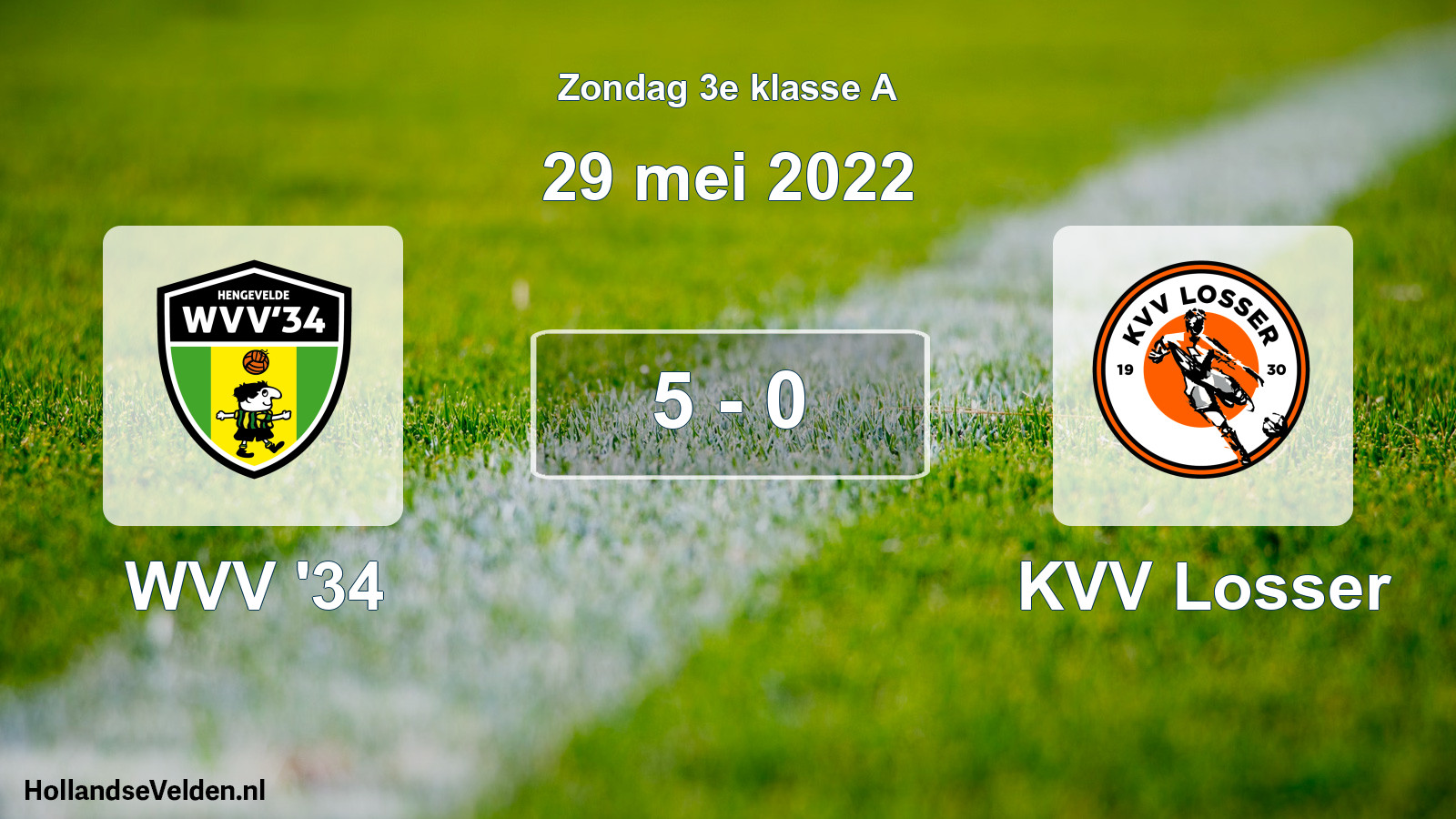 Total number of matches played: WVV '34 - KVV Losser 5 - 0 (29 May 2022)