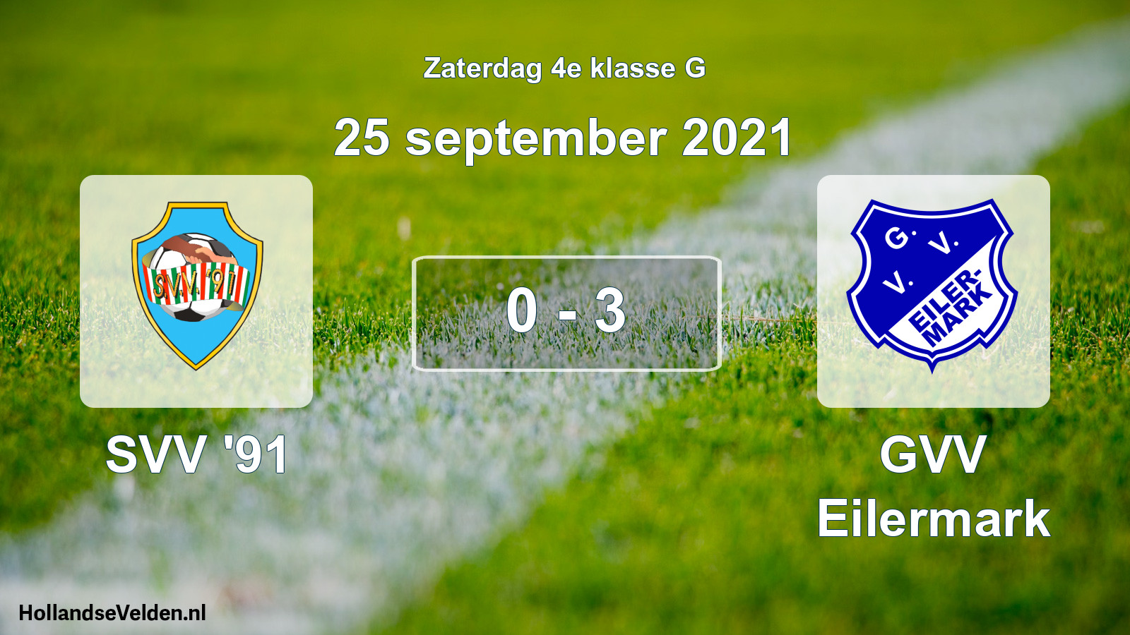 Total number of matches played: SVV '91 - GVV Eilermark 0 - 3 (25 September 2021)