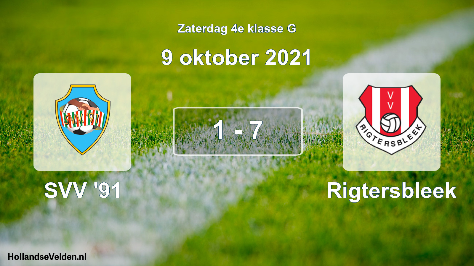 Total number of matches played: SVV '91 - Rigtersbleek 1 - 7 (9 October 2021)