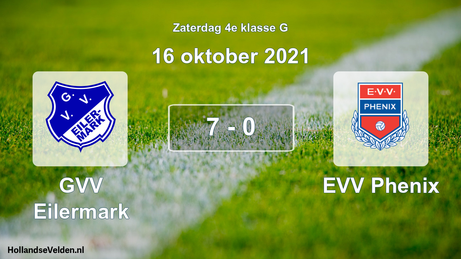 Gespeelde wedstrijd: GVV Eilermark - EVV Phenix 7 - 0 (16 oktober 2021)