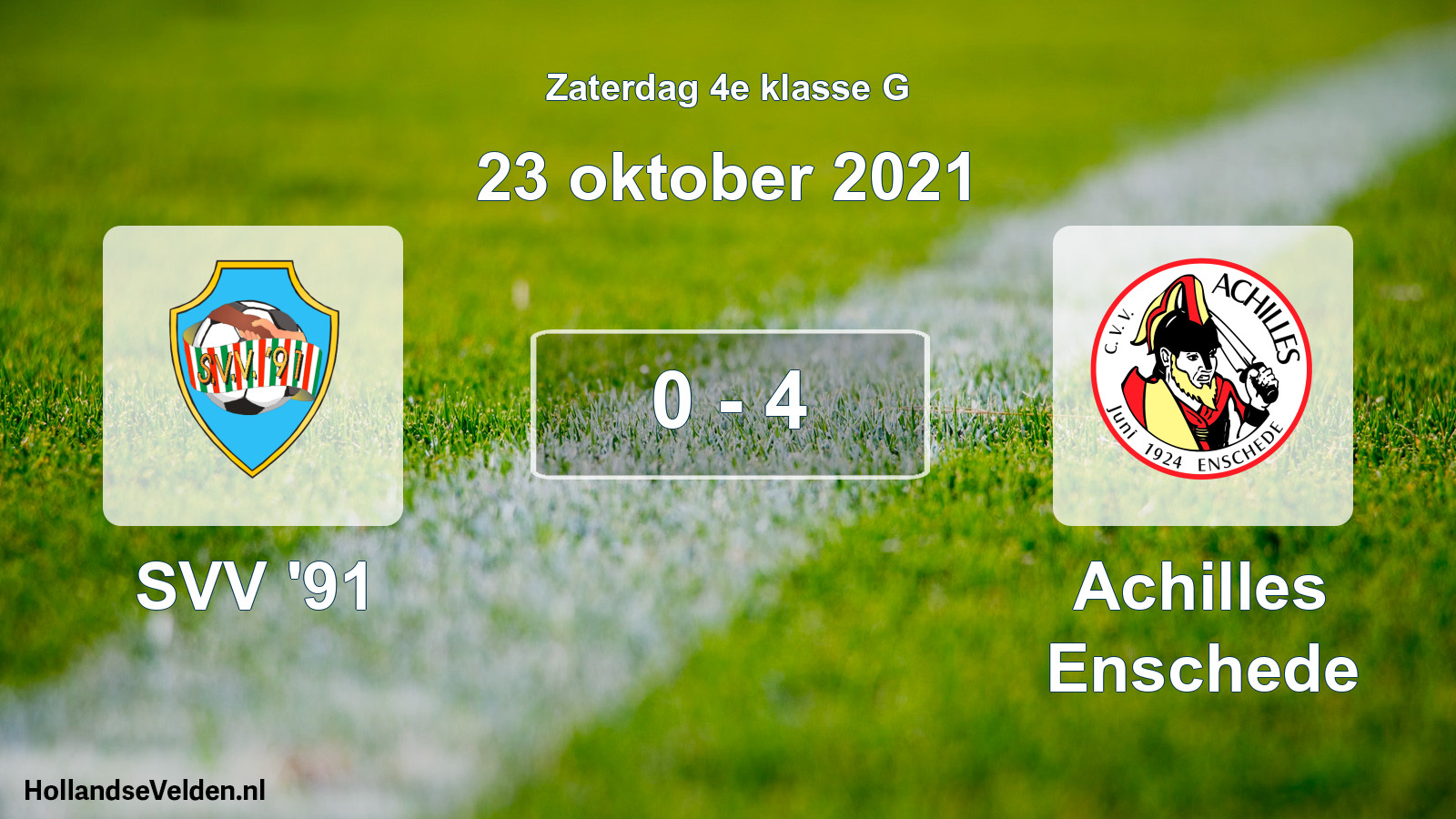 Total number of matches played: SVV '91 - Achilles Enschede 0 - 4 (23 October 2021)