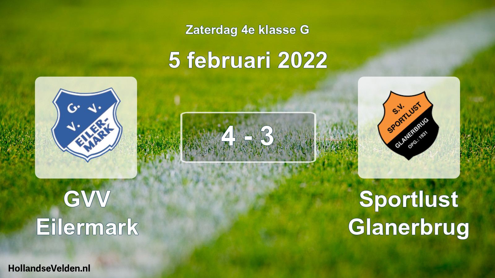 Total number of matches played: GVV Eilermark - Sportlust Glanerbrug 4 - 3 (5 February 2022)