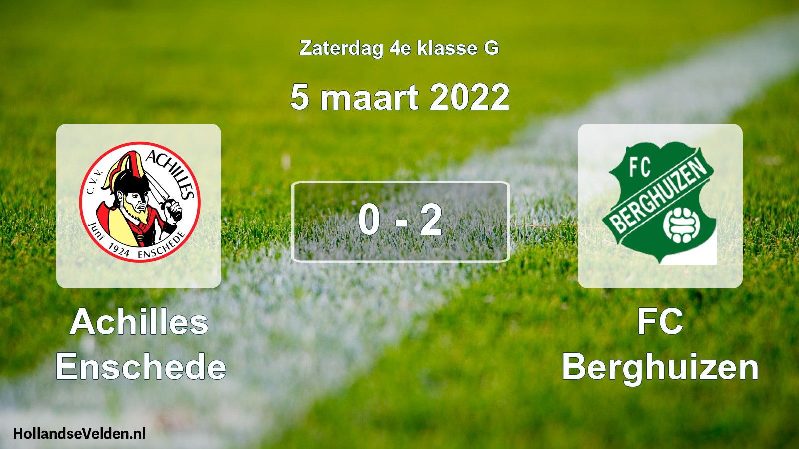 Total number of matches played: Achilles Enschede - FC Berghuizen 0 - 2 (5 March 2022)