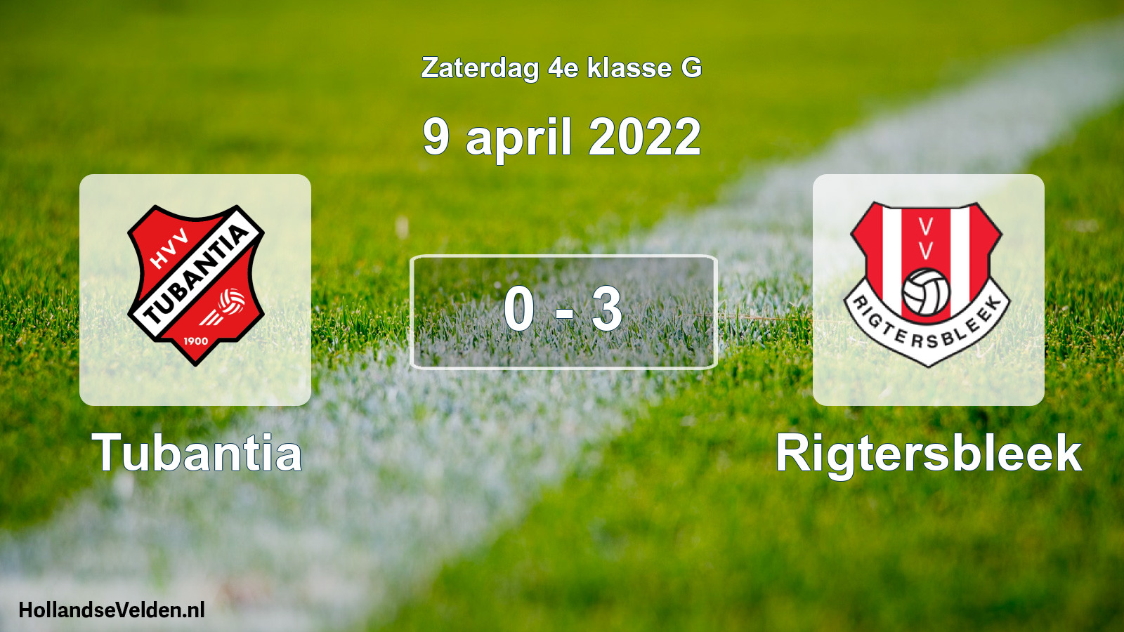 Total number of matches played: Tubantia - Rigtersbleek 0 - 3 (9 April 2022)