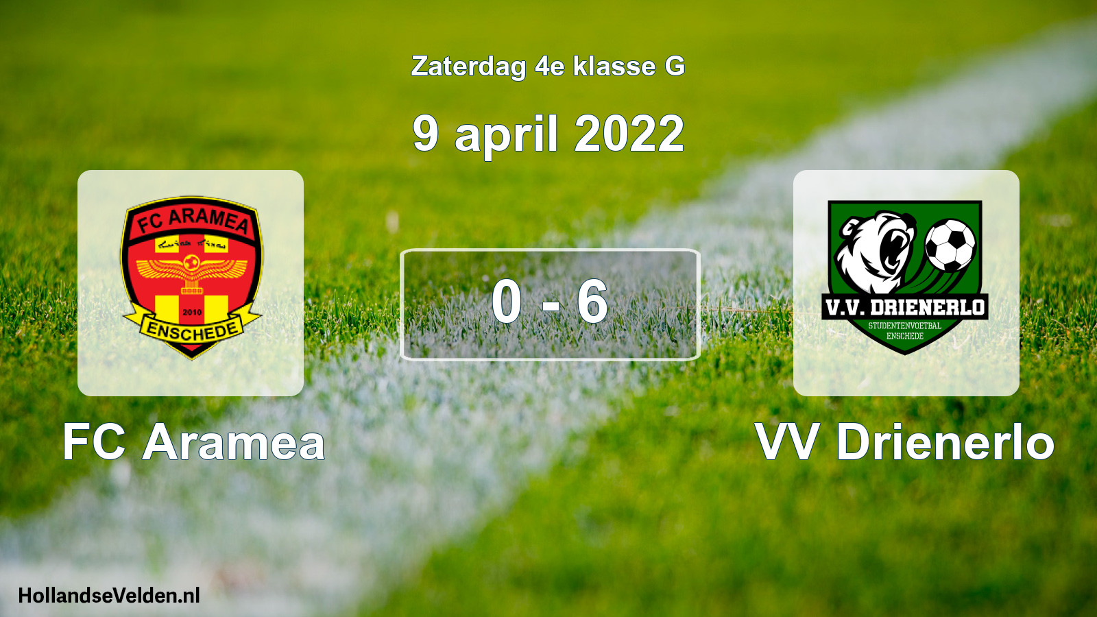Total number of matches played: FC Aramea - VV Drienerlo 0 - 6 (9 April 2022)