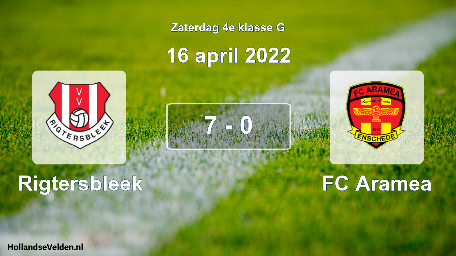 Total number of matches played: Rigtersbleek - FC Aramea 7 - 0 (16 April 2022)