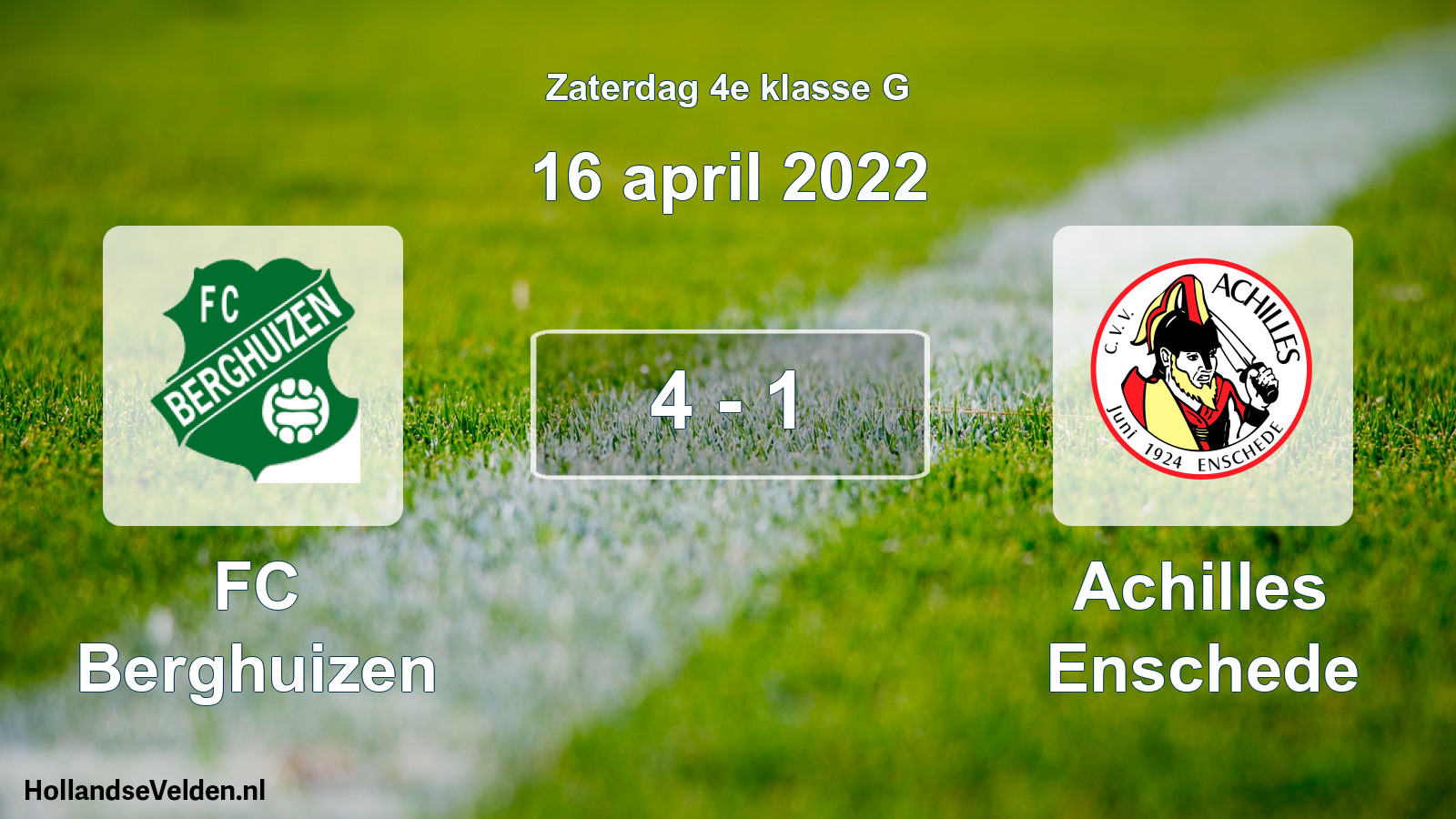 Total number of matches played: FC Berghuizen - Achilles Enschede 4 - 1 (16 April 2022)