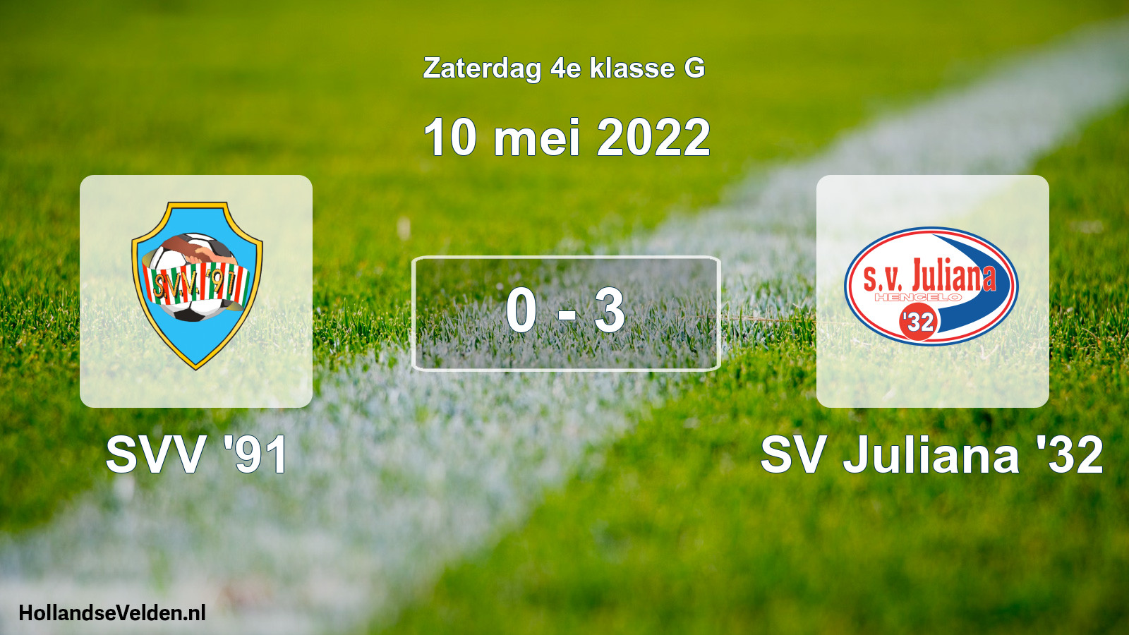 Total number of matches played: SVV '91 - SV Juliana '32 0 - 3 (10 May 2022)