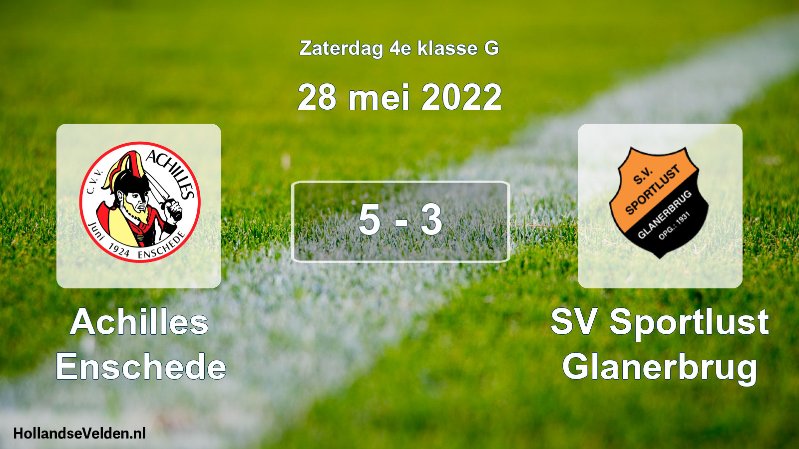 Total number of matches played: Achilles Enschede - SV Sportlust Glanerbrug 5 - 3 (28 May 2022)
