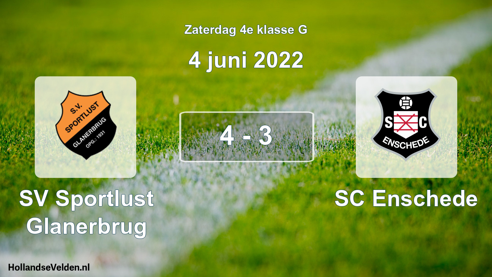 Total number of matches played: Sportlust Glanerbrug - SC Enschede 4 - 3 (4 June 2022)