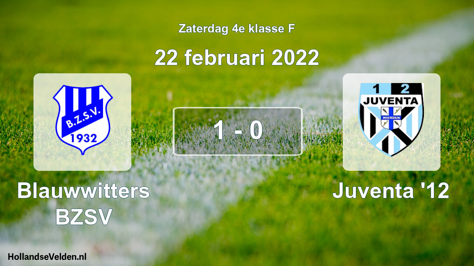 Total number of matches played: Blauwwitters BZSV - Juventa '12 1 - 0 (22 February 2022)