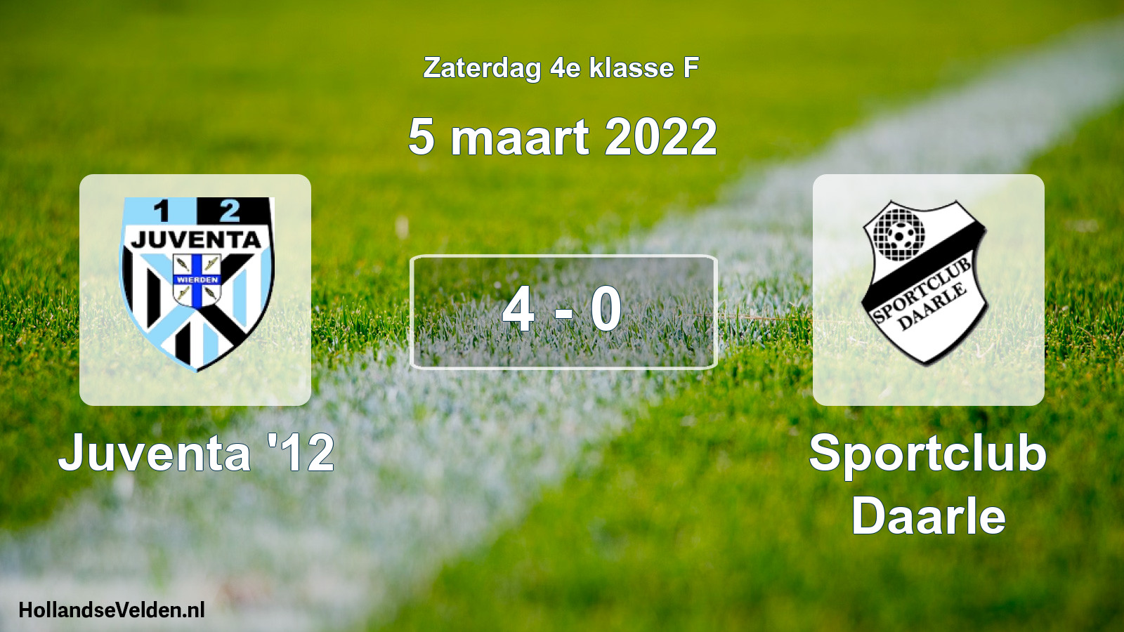 Total number of matches played: Juventa '12 - Sportclub Daarle 4 - 0 (5 March 2022)