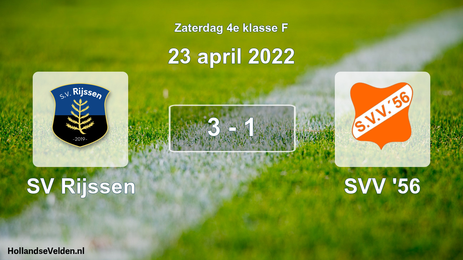 Total number of matches played: SV Rijssen - SVV '56 3 - 1 (23 April 2022)