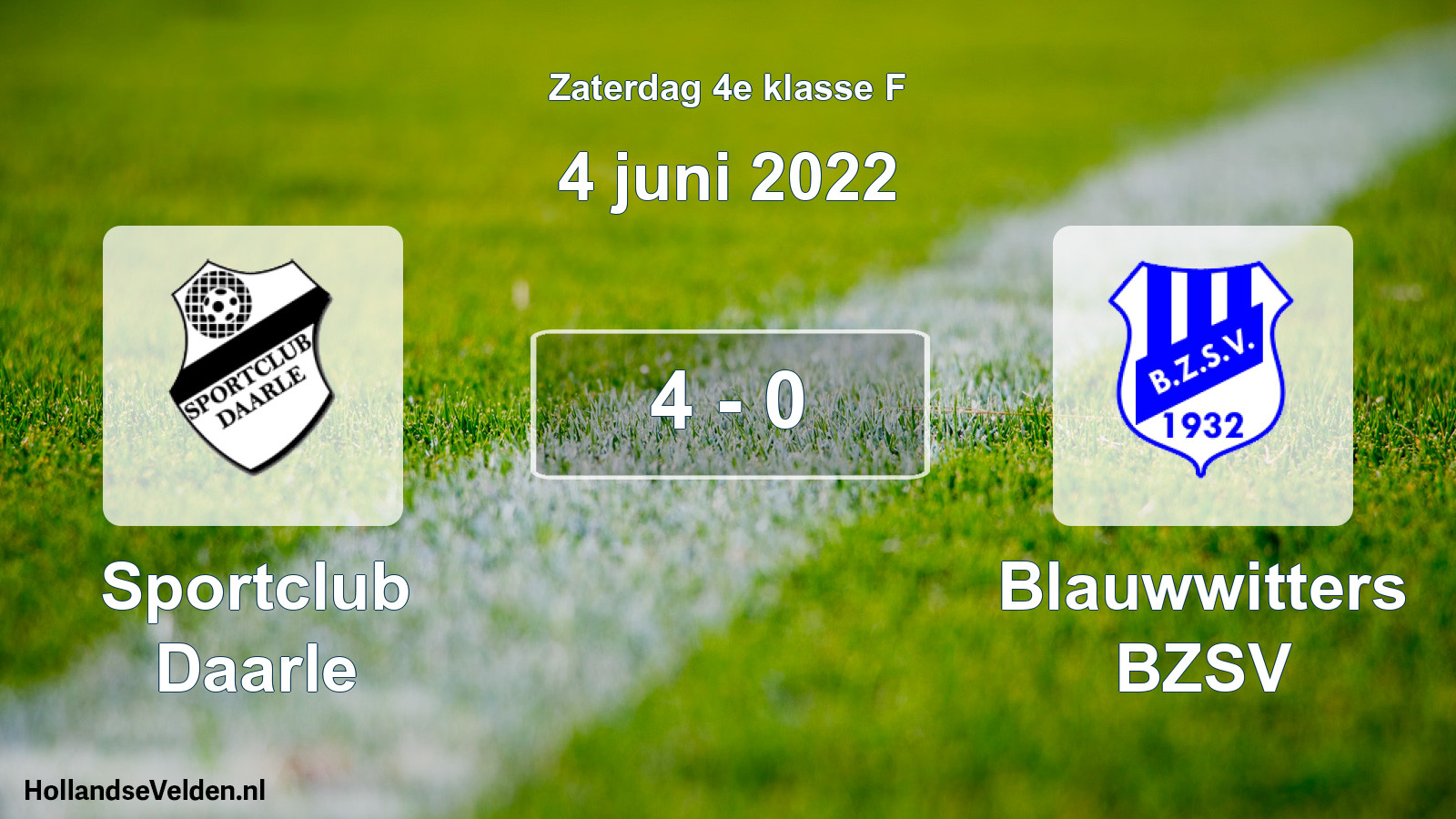 Total number of matches played: Sportclub Daarle - Blauwwitters BZSV 4 - 0 (4 June 2022)