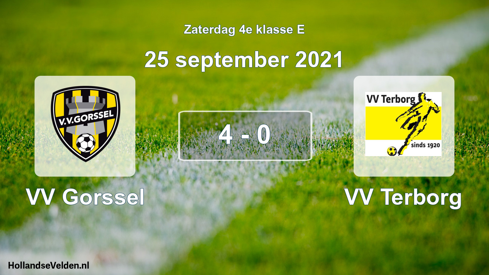 Total number of matches played: VV Gorssel - VV Terborg 4 - 0 (25 September 2021)