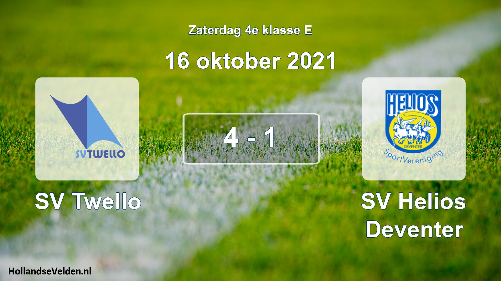 Total number of matches played: SV Twello - SV Helios Deventer 4 - 1 (16 October 2021)