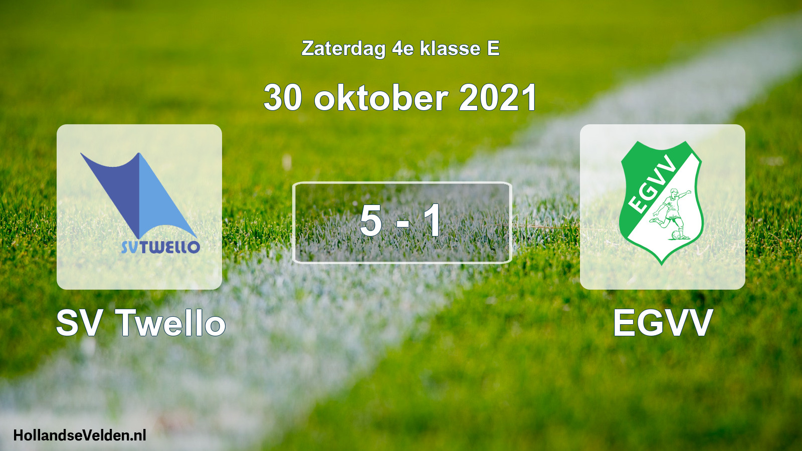 Total number of matches played: SV Twello - EGVV 5 - 1 (30 October 2021)