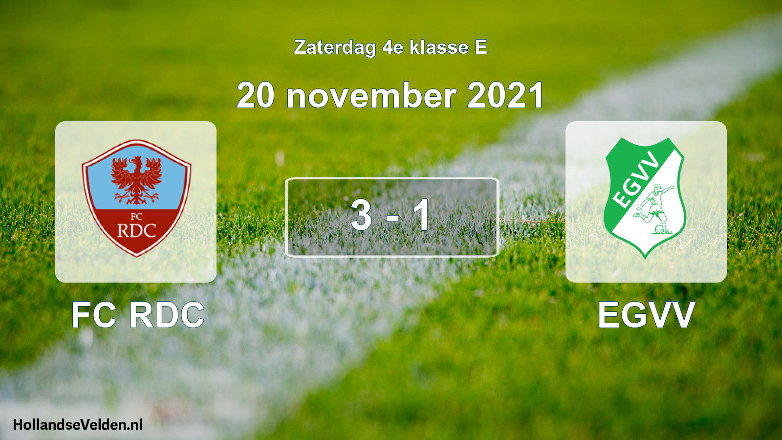 Total number of matches played: FC RDC - EGVV 3 - 1 (20 November 2021)