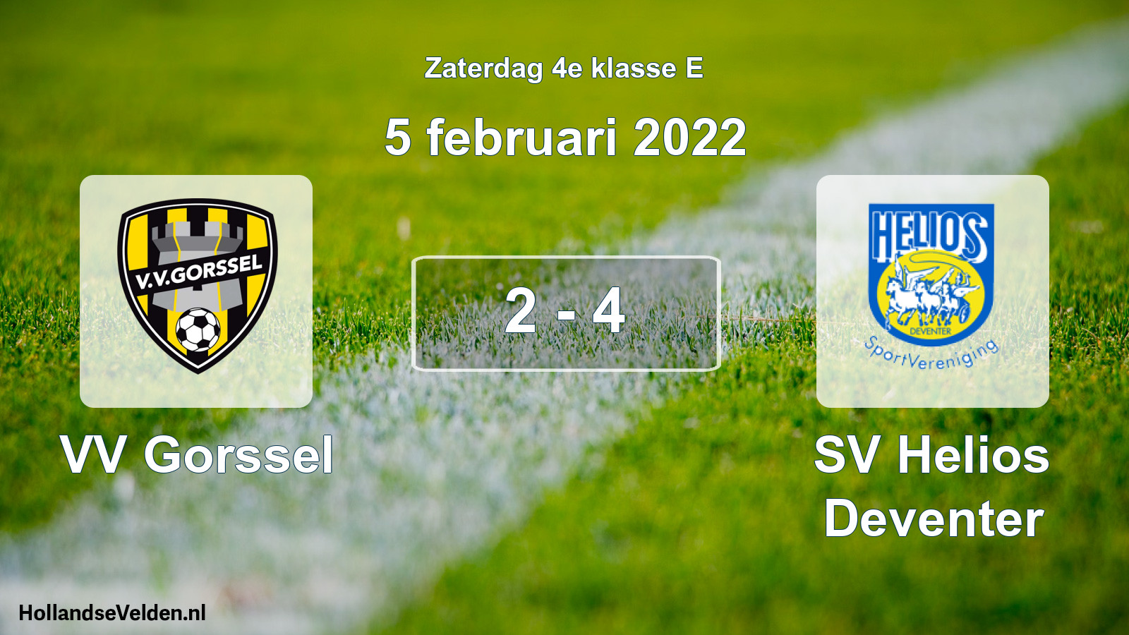 Total number of matches played: VV Gorssel - SV Helios Deventer 2 - 4 (5 February 2022)