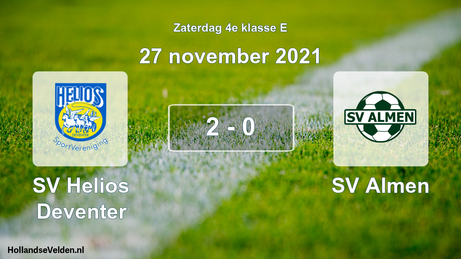 Total number of matches played: SV Helios Deventer - SV Almen 2 - 0 (27 November 2021)