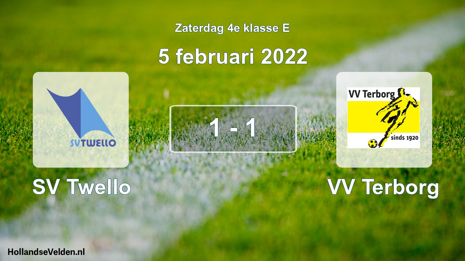 Total number of matches played: SV Twello - VV Terborg 1 - 1 (5 February 2022)