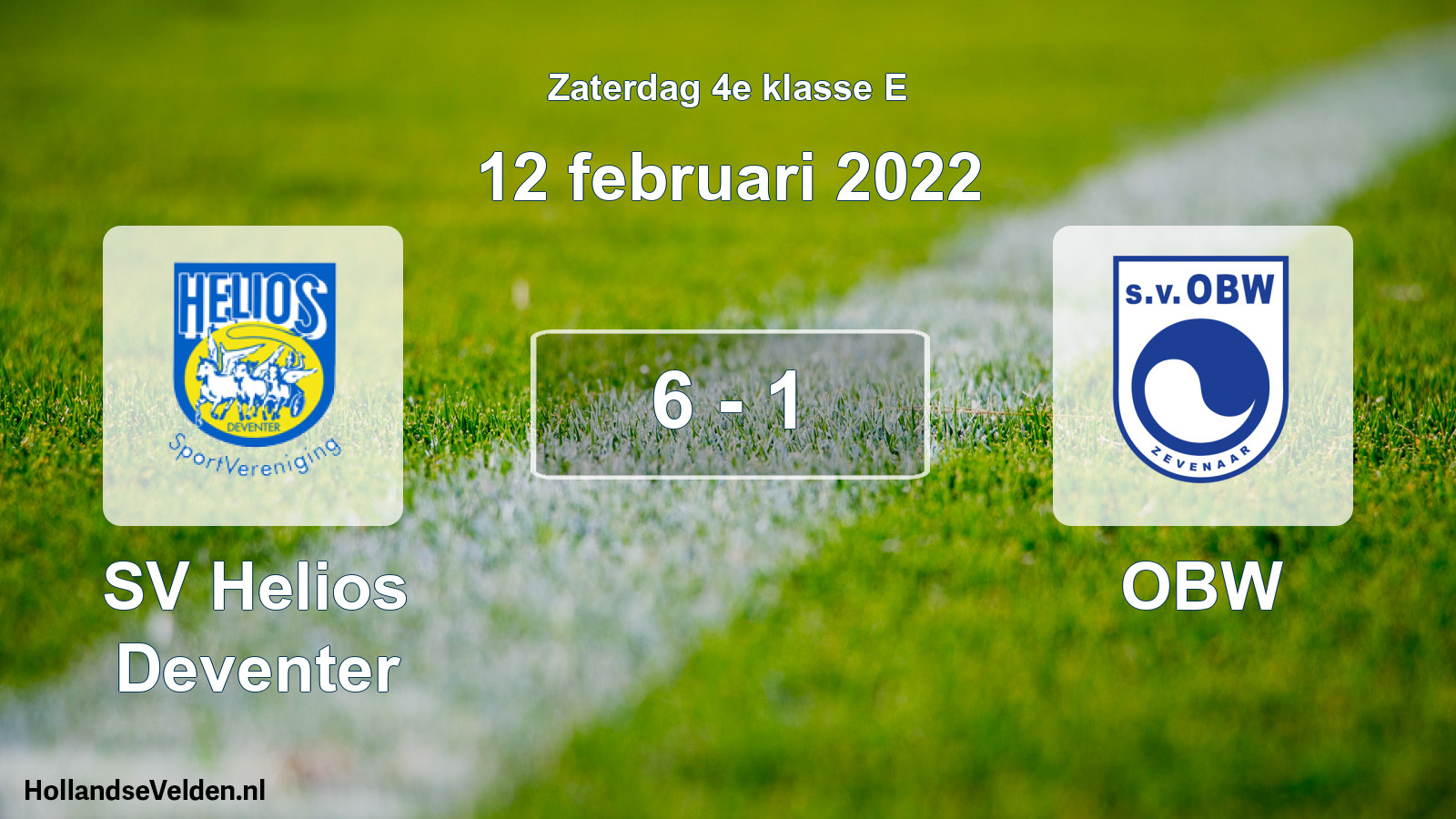 Total number of matches played: SV Helios Deventer - OBW 6 - 1 (12 February 2022)