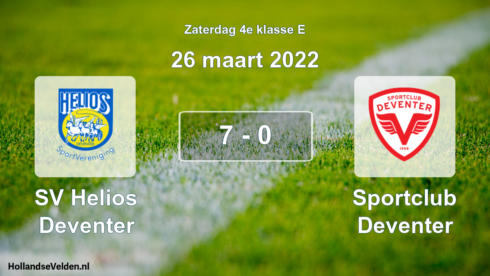 Total number of matches played: SV Helios Deventer - Sportclub Deventer 7 - 0 (26 March 2022)