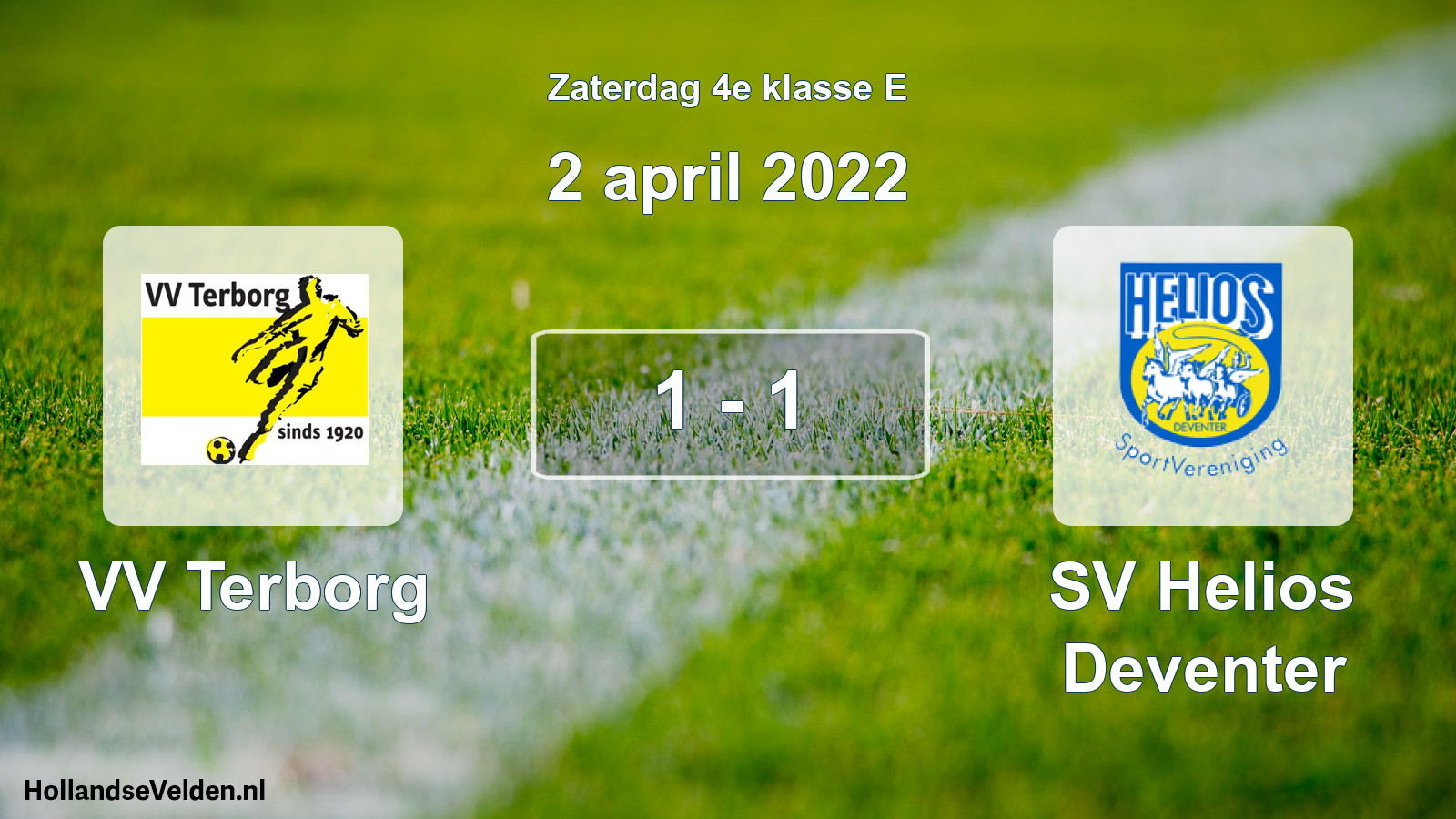 Total number of matches played: VV Terborg - SV Helios Deventer 1 - 1 (2 April 2022)