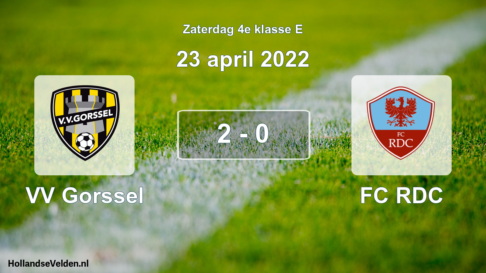 Total number of matches played: VV Gorssel - FC RDC 2 - 0 (23 April 2022)
