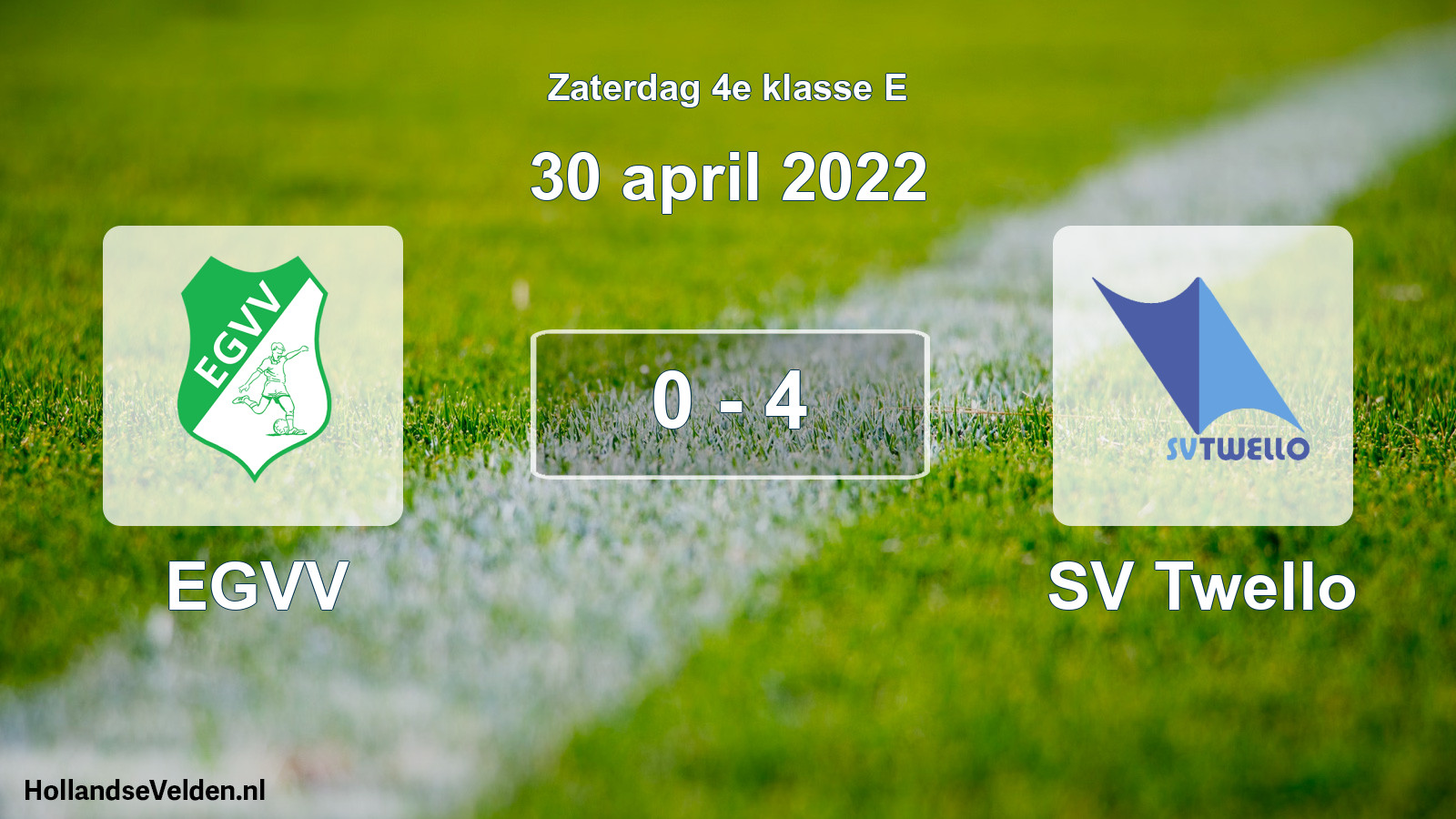Total number of matches played: EGVV - SV Twello 0 - 4 (30 April 2022)