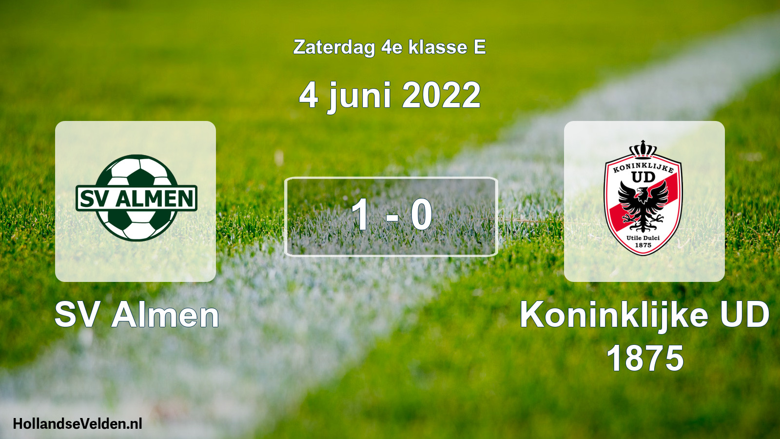 Total number of matches played: SV Almen - Koninklijke UD 1875 1 - 0 (4 June 2022)