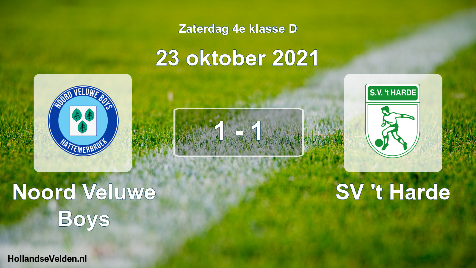 Total number of matches played: Noord Veluwe Boys - SV 't Harde 1 - 1 (23 October 2021)