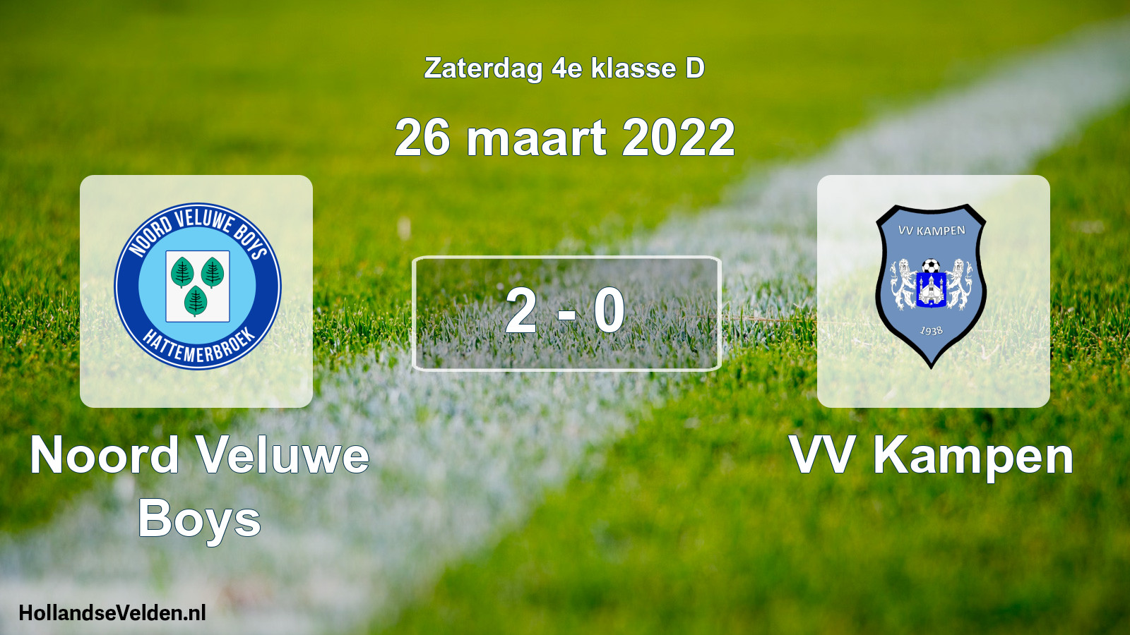 Total number of matches played: Noord Veluwe Boys - VV Kampen 2 - 0 (26 March 2022)