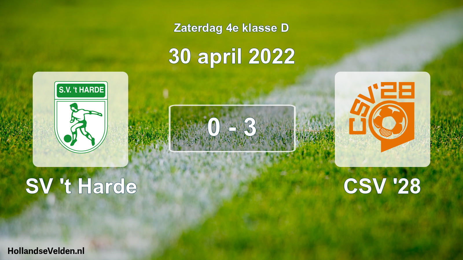 Total number of matches played: SV 't Harde - CSV '28 0 - 3 (30 April 2022)