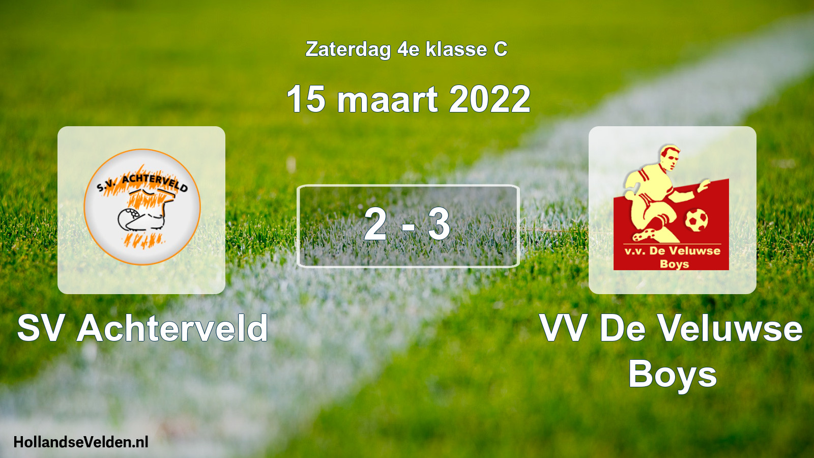 Total number of matches played: SV Achterveld - VV De Veluwse Boys 2 - 3 (15 March 2022)