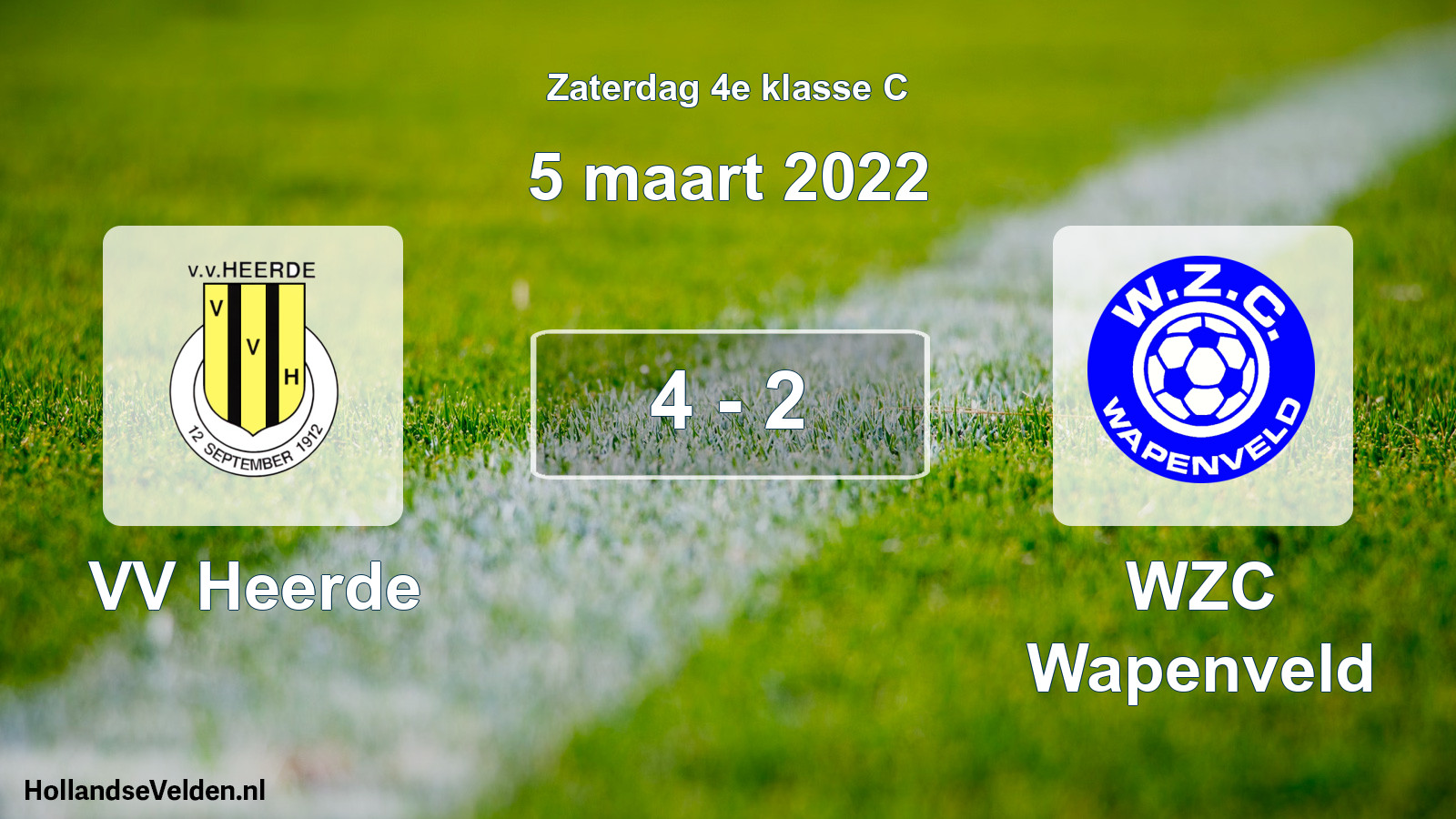 Total number of matches played: VV Heerde - WZC Wapenveld 4 - 2 (5 March 2022)