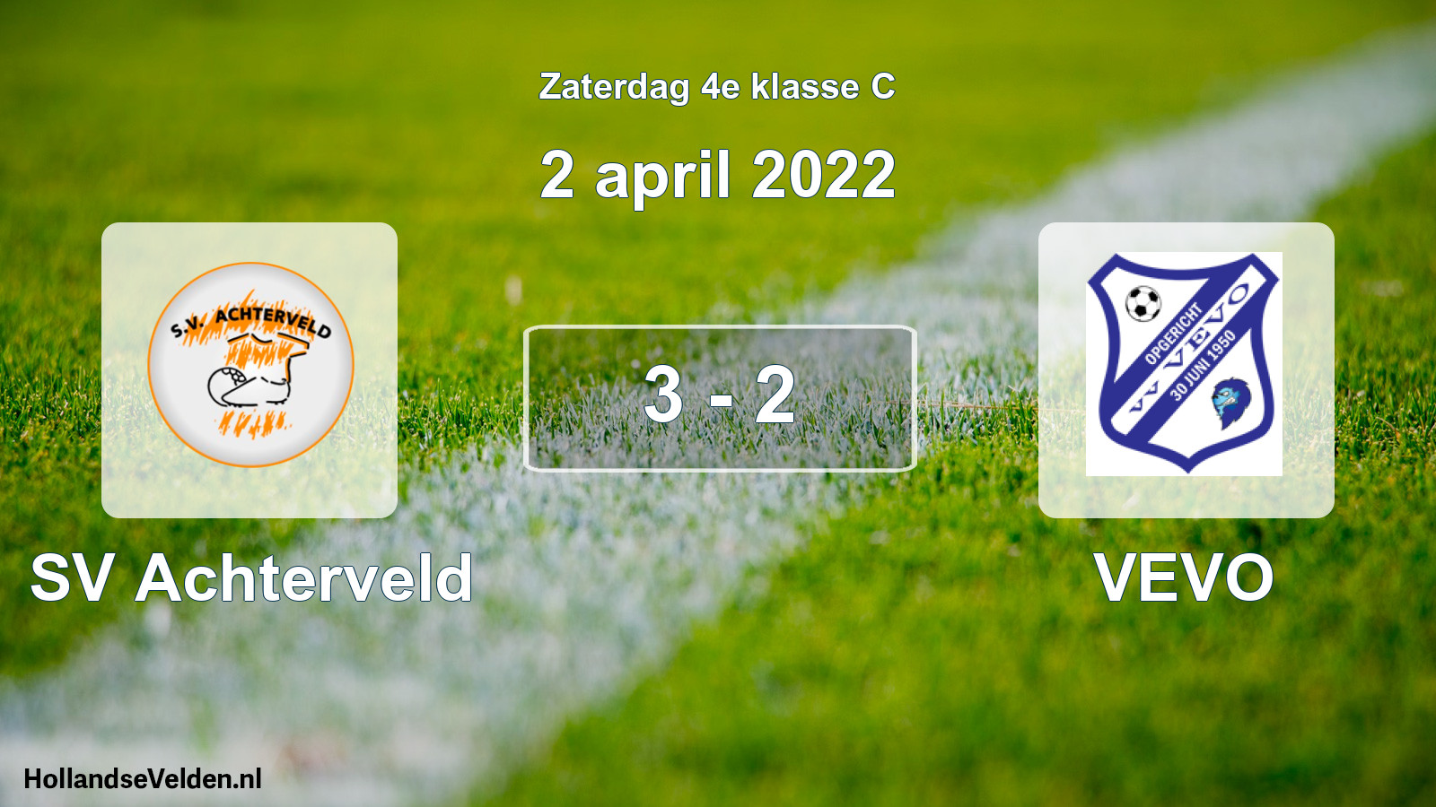 Total number of matches played: SV Achterveld - VEVO 3 - 2 (2 April 2022)
