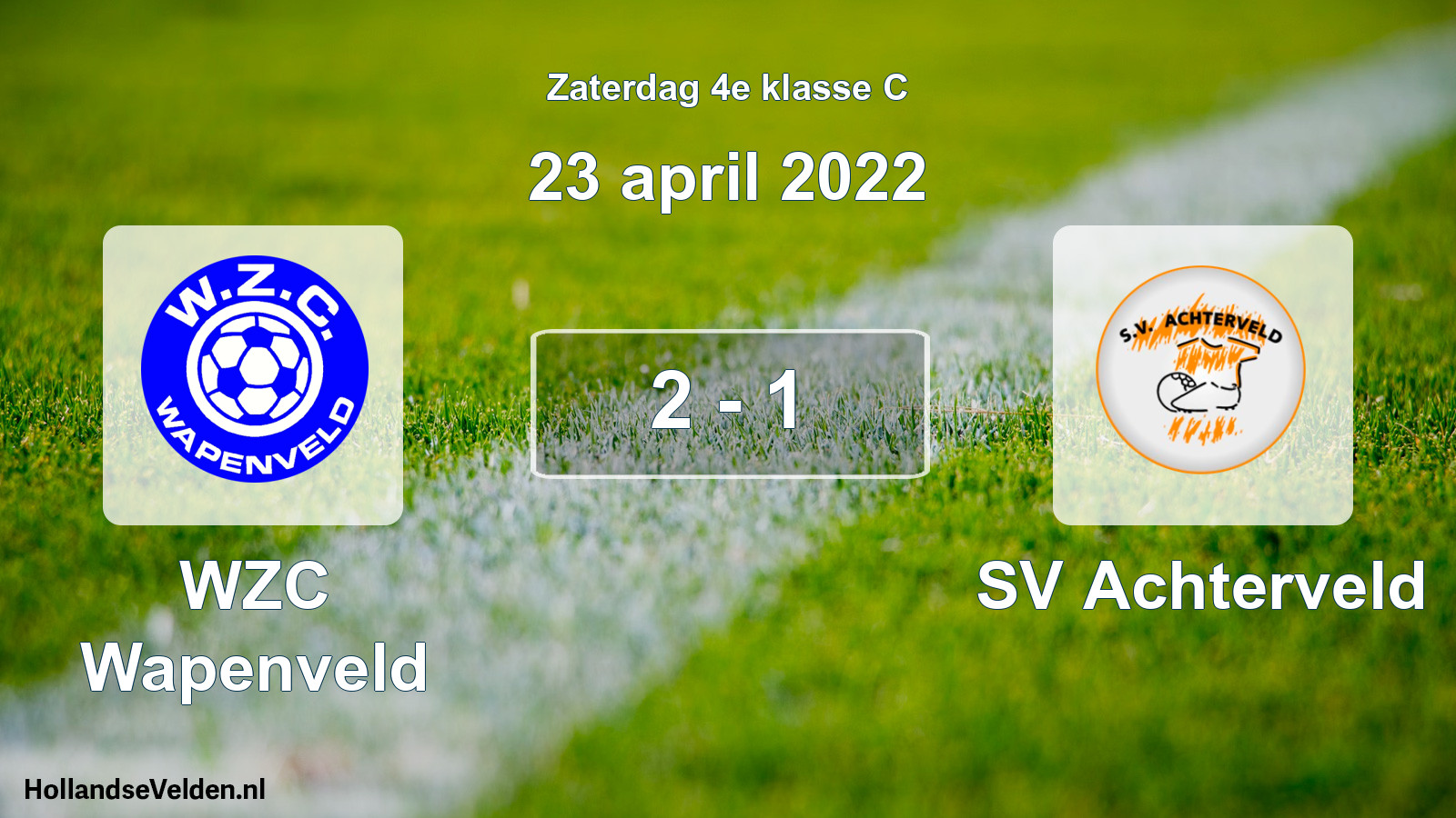 Total number of matches played: WZC Wapenveld - SV Achterveld 2 - 1 (23 April 2022)