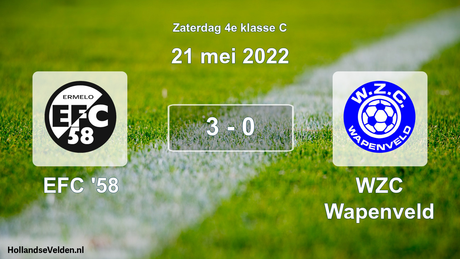 Total number of matches played: EFC '58 - WZC Wapenveld 3 - 0 (21 May 2022)